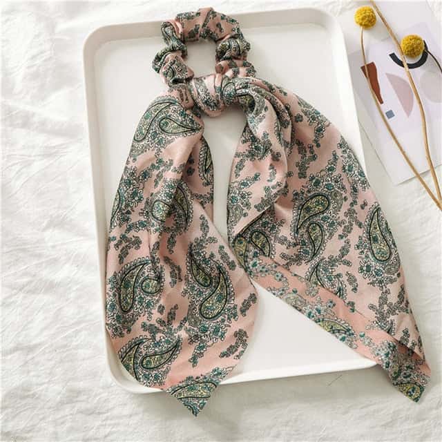 Hårband-Scarf Rosa Barock