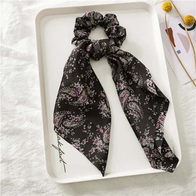 Svart Barock Halsduk Scrunchie