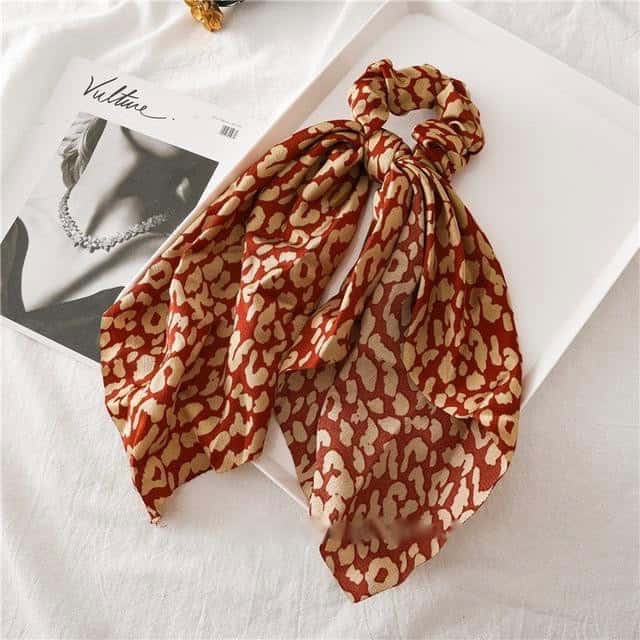 Guld & Lila Leopard Halsduk Scrunchie