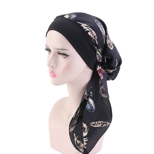 Lucille Fashion Kemo-Scarf För Kvinnor Svart Mönstrad