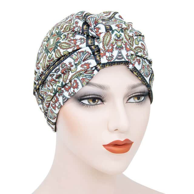 Inès Modern Dam Hår Scarf Mönstrad Vit Bonnet