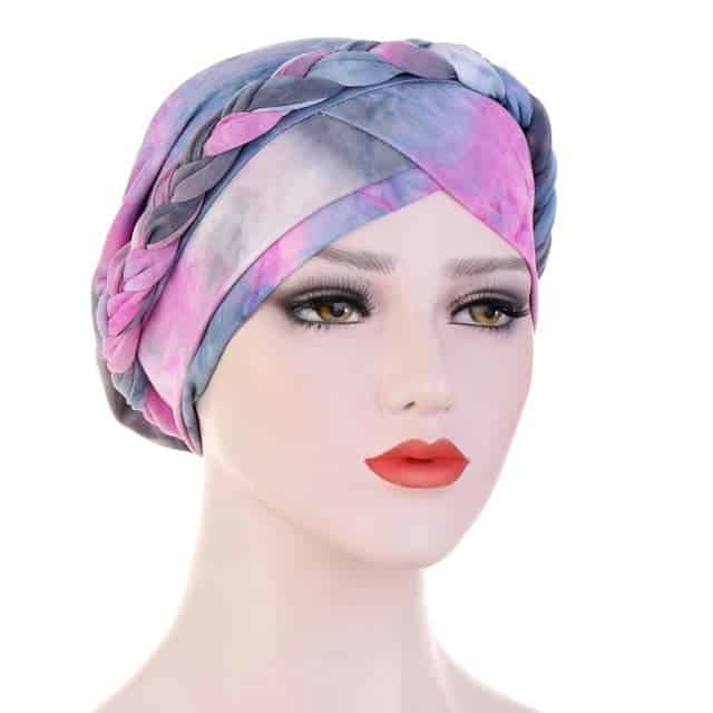 Lila Kemoterapi Turban Halsduk - Pastell