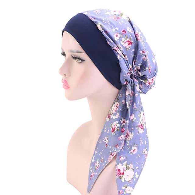 Marion Lång Kemo-Scarf Lila - Blommig