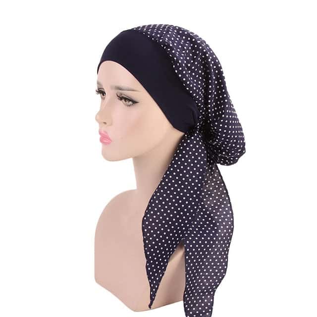 Anaïs Modern Chemo-Scarf För Kvinnor Marinblå Prickig