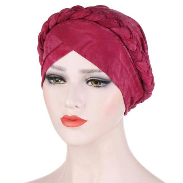 Norianne Turban Modern Kemo-Scarf För Kvinnor Enfärgad Röd